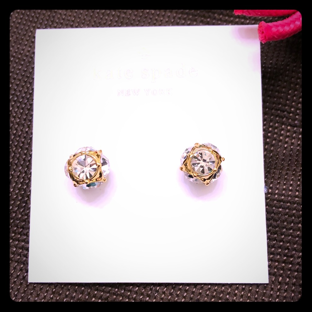Kate Spade Gold & Crystal Earnings